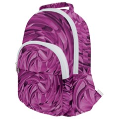 Strudel Magenta Pattern Art Spiral Rounded Multi Pocket Backpack by Pakrebo