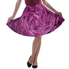 Strudel Magenta Pattern Art Spiral A-line Skater Skirt by Pakrebo