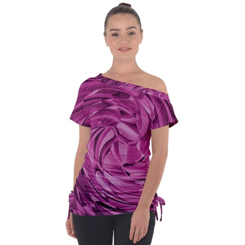 Strudel Magenta Pattern Art Spiral Tie-up Tee by Pakrebo