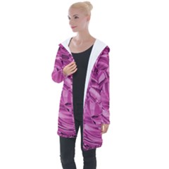 Strudel Magenta Pattern Art Spiral Longline Hooded Cardigan by Pakrebo