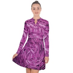 Strudel Magenta Pattern Art Spiral Long Sleeve Panel Dress by Pakrebo