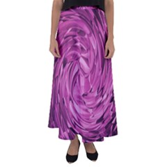 Strudel Magenta Pattern Art Spiral Flared Maxi Skirt by Pakrebo