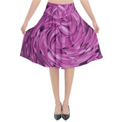 Strudel Magenta Pattern Art Spiral Flared Midi Skirt by Pakrebo