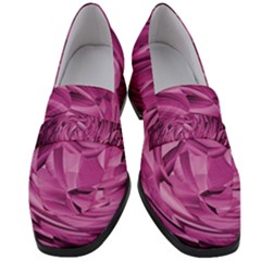 Strudel Magenta Pattern Art Spiral Women s Chunky Heel Loafers by Pakrebo