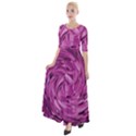 Strudel Magenta Pattern Art Spiral Half Sleeves Maxi Dress View1