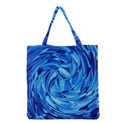 Strudel Blue White Light Blue Grocery Tote Bag by Pakrebo