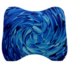 Strudel Blue White Light Blue Velour Head Support Cushion