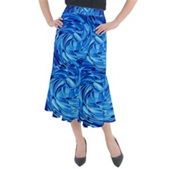 Strudel Blue White Light Blue Midi Mermaid Skirt