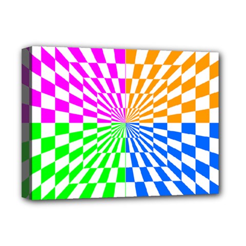 Checkerboard Again 8 Deluxe Canvas 16  X 12  (stretched)  by impacteesstreetwearseven