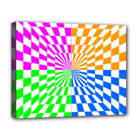 Checkerboard Again 8 Deluxe Canvas 20  X 16  (stretched) by impacteesstreetwearseven