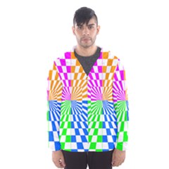 Checkerboard Again 8 Men s Hooded Windbreaker