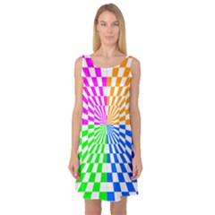 Checkerboard Again 8 Sleeveless Satin Nightdress