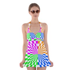 Checkerboard Again 8 Halter Dress Swimsuit 