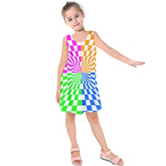 Checkerboard Again 8 Kids  Sleeveless Dress