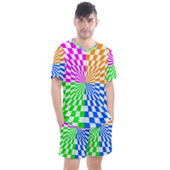 Checkerboard Again 8 Men s Mesh Tee And Shorts Set