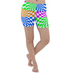 Checkerboard Again 8 Lightweight Velour Yoga Shorts