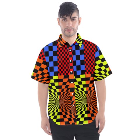 Checkerboard Again 7 Men s Short Sleeve Shirt by impacteesstreetwearseven