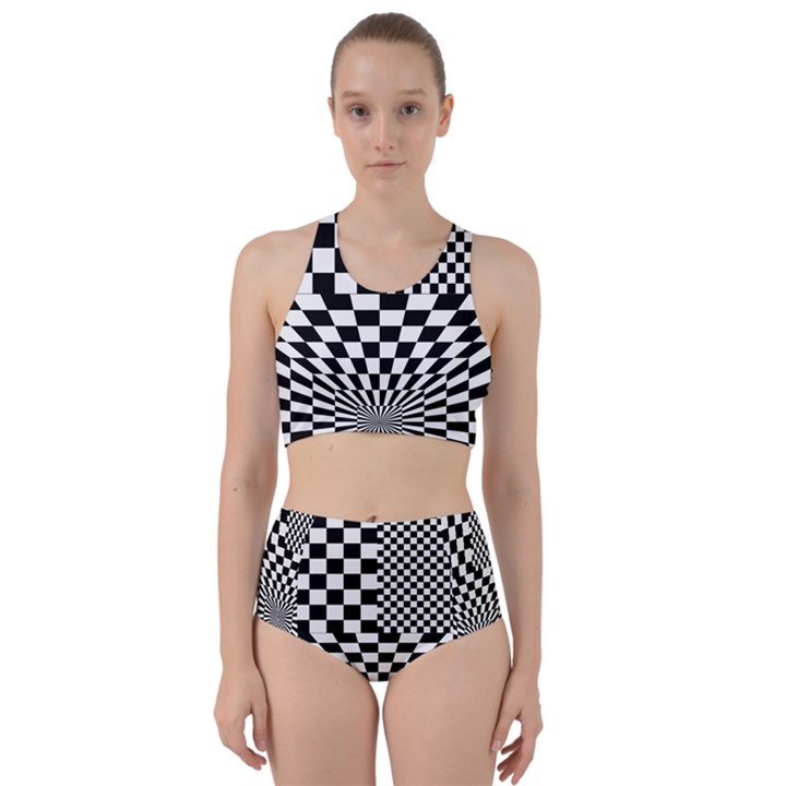 Checkerboard Again 6 Racer Back Bikini Set