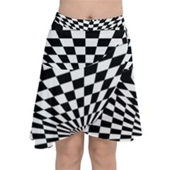 Checkerboard Again 6 Chiffon Wrap Front Skirt by impacteesstreetwearseven