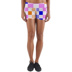 Checkerboard Again 9 Checkerboard Again 9 Yoga Shorts by impacteesstreetwearseven