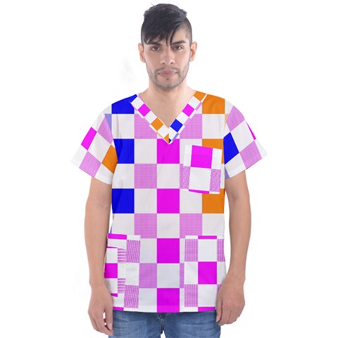 Checkerboard Again 9 Checkerboard Again 9 Men s V-neck Scrub Top by impacteesstreetwearseven