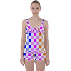 Checkerboard Again 9 Checkerboard Again 9 Tie Front Two Piece Tankini by impacteesstreetwearseven