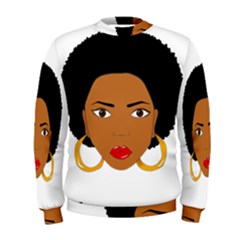 African American Woman With ?urly Hair Men s Sweatshirt by bumblebamboo