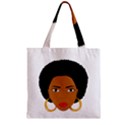 African American woman with сurly hair Zipper Grocery Tote Bag View2