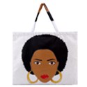 African American woman with сurly hair Zipper Large Tote Bag View1