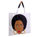 African American woman with сurly hair Zipper Large Tote Bag View2