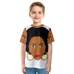 African American Woman With ?urly Hair Kids  Sport Mesh Tee