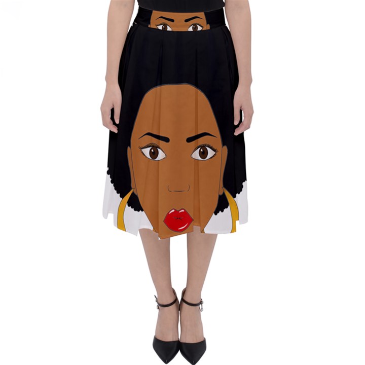 African American woman with сurly hair Classic Midi Skirt