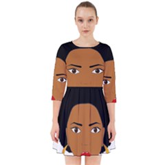 African American Woman With ?urly Hair Smock Dress by bumblebamboo