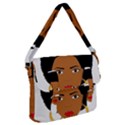 African American woman with сurly hair Buckle Messenger Bag View1