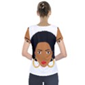 African American woman with сurly hair Short Sleeve Front Detail Top View2