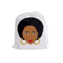 African American woman with сurly hair Drawstring Pouch (Large) View1