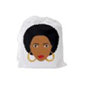 African American woman with сurly hair Drawstring Pouch (Large) View2