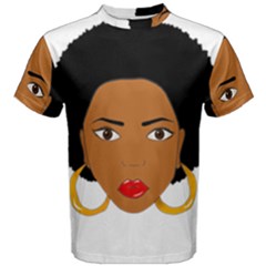 African American Woman With ?urly Hair Men s Cotton Tee by bumblebamboo