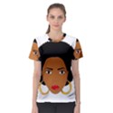 African American woman with сurly hair Women s Sport Mesh Tee View1