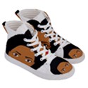 African American woman with сurly hair Men s Hi-Top Skate Sneakers View3