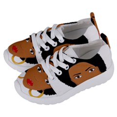 African American Woman With ?urly Hair Kids  Lightweight Sports Shoes by bumblebamboo