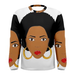 African American Woman With ?urly Hair Men s Long Sleeve Tee by bumblebamboo