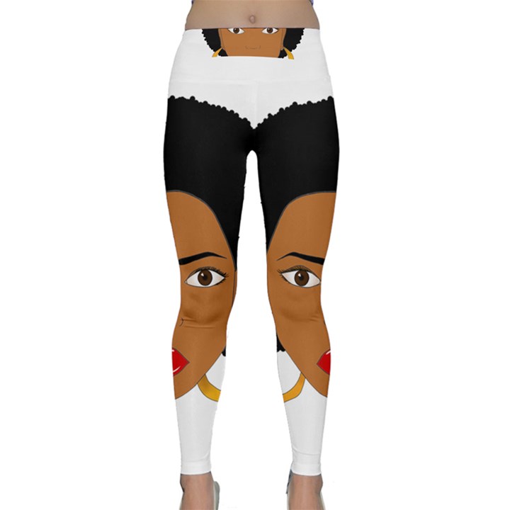 African American woman with сurly hair Classic Yoga Leggings