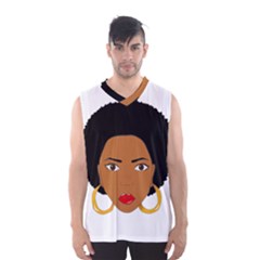 African American Woman With ?urly Hair Men s Sportswear by bumblebamboo