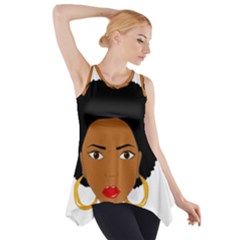 African American Woman With ?urly Hair Side Drop Tank Tunic by bumblebamboo