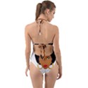 African American woman with сurly hair Halter Cut-Out One Piece Swimsuit View2