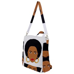 African American Woman With ?urly Hair Crossbody Backpack by bumblebamboo