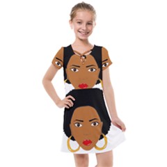 African American Woman With ?urly Hair Kids  Cross Web Dress by bumblebamboo