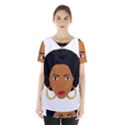 African American woman with сurly hair Skirt Hem Sports Top View1