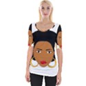 African American woman with сurly hair Wide Neckline Tee View1